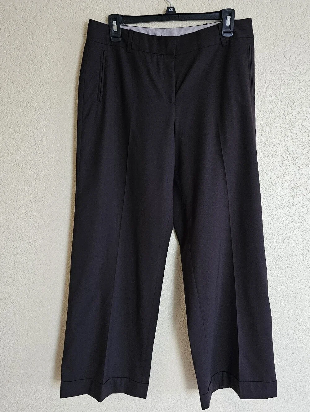 Wide-Leg Brown Dress Pants with Front Pleats - Picture 2 of 13
